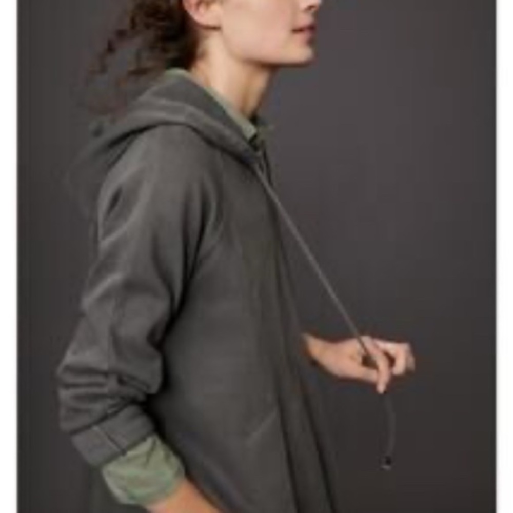 Pilcro Anthropologie Flynn Pleated Gray Hooded Swing Style Sweatshirt Size Small